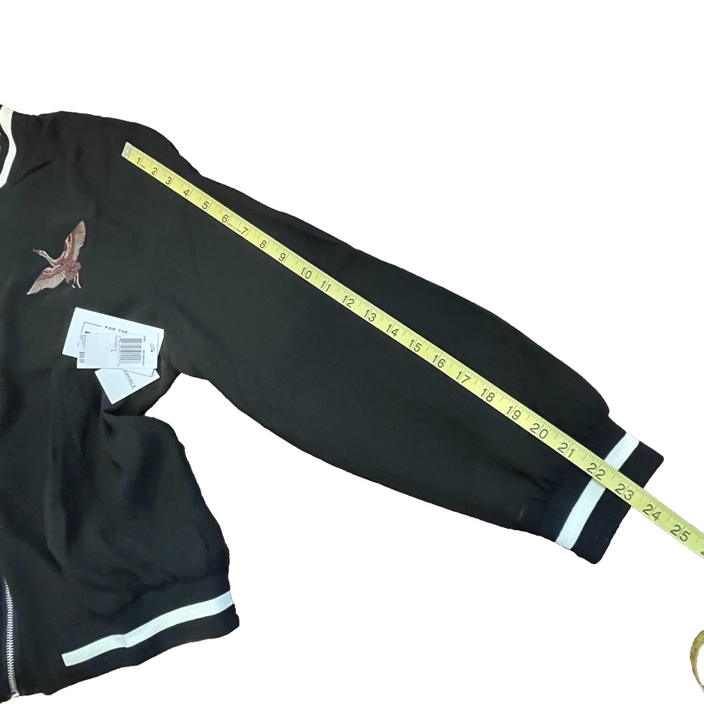 For The Republic Women's L Reversible Embroidered Boho Lightweight Bomber Jacket - Picture 12 of 12